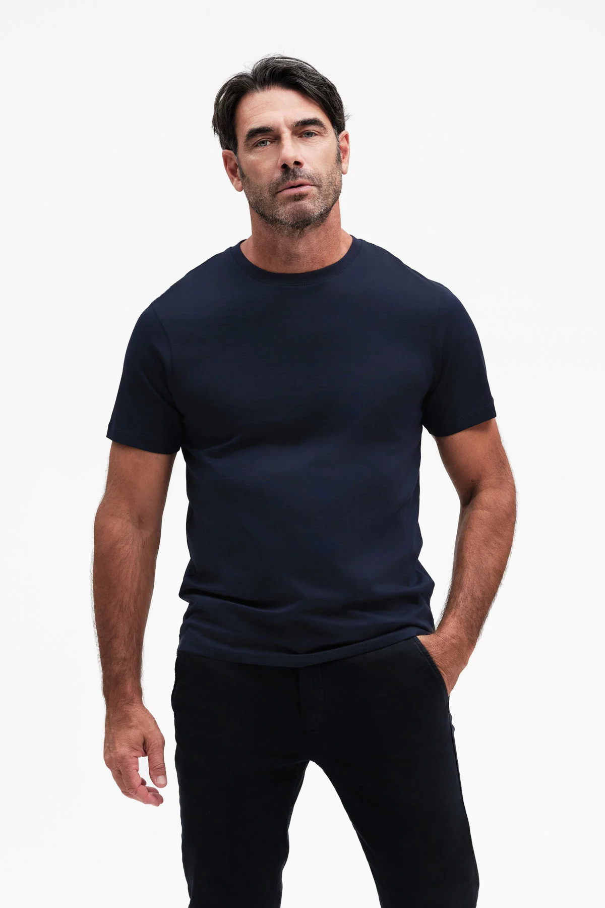 T-shirt uomo a manica corta in filo di Scozia White Wise