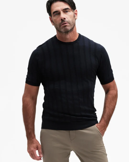 Maglia girocollo uomo a manica corta in cotone White Wise