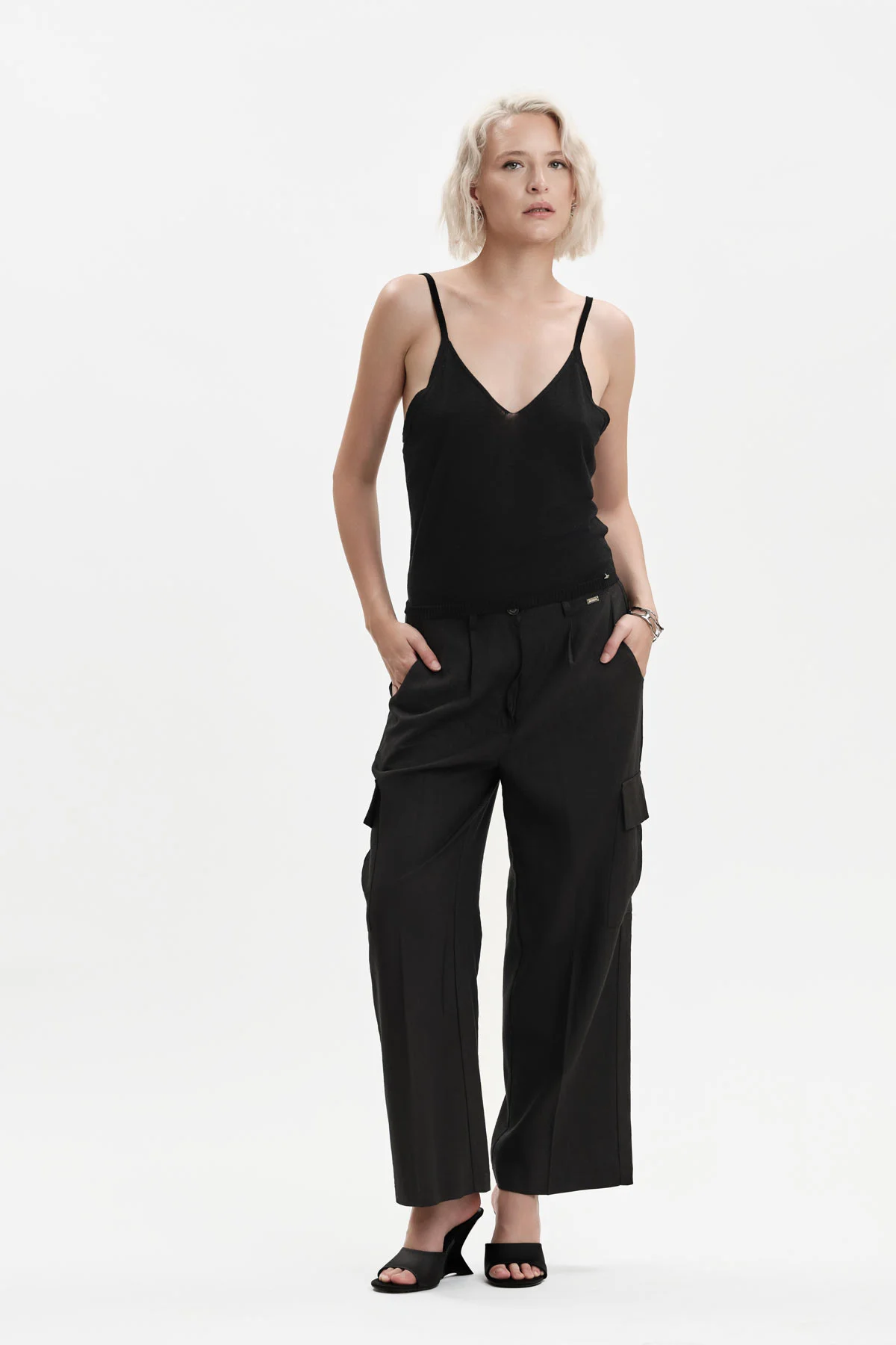 Canotta donna in maglia Tencel e seta White Wise
