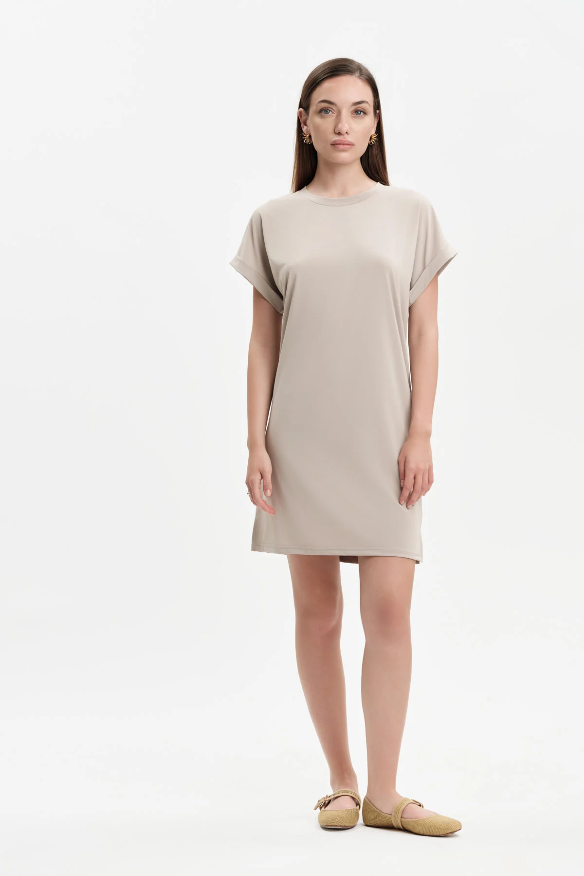 Abito ampio donna in tessuto tecnico White Wise