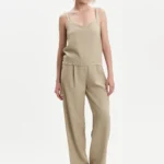 Top donna con perle in misto lino White Wise